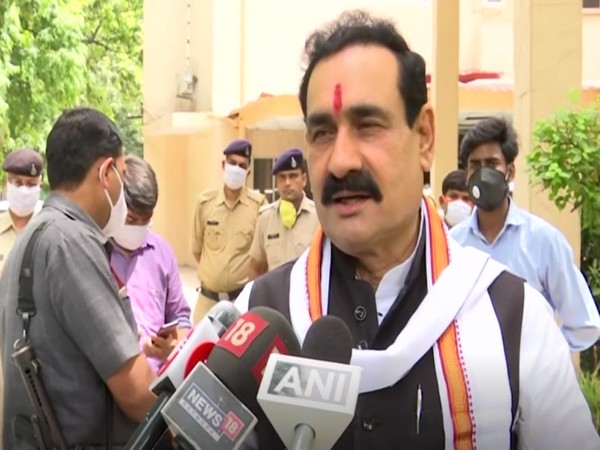 Madhya Pradesh Health Minister Narottam Mishra speaking to ANI on Monday. (Photo/ANI)