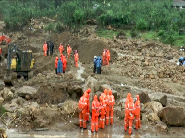Rescue operations underway at the site of the Rajamala landslide. (Photo/ANI)