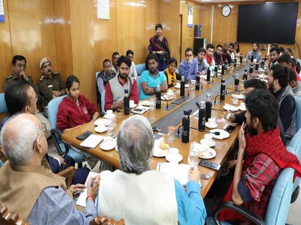 MHRD High Power Committee met JNU students at Shastri Bhawan in New Delhi on Wednesday (Photo/MHRD Twitter)