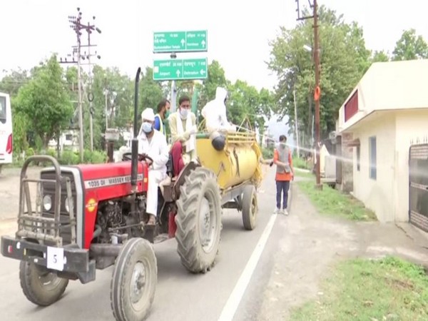 Sanitization work at Dehradun (Photo/ANI)