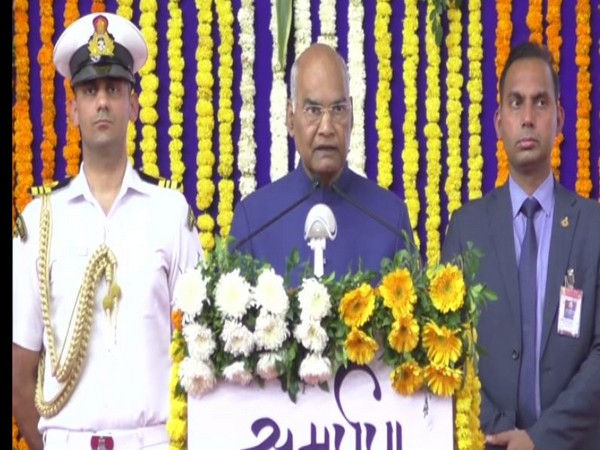 President Kovind was speaking after laying the foundation stone of various works on Monday in Daman and Diu. Photo/ANI