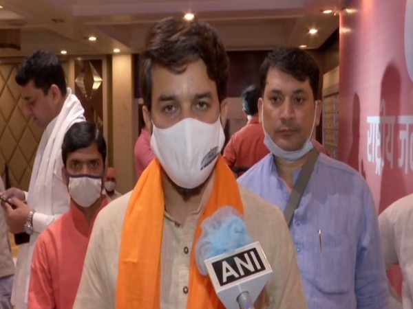 Union Minister Anurag Thakur speaking to ANI (Photo/ANI) 