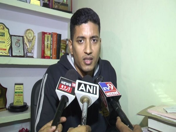 Aligarh SP Abhishek speaking to ANI on Saturday.