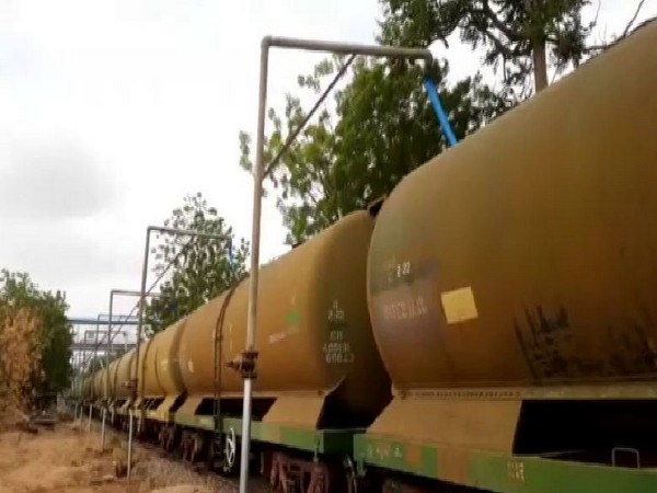 A train carrying water to drought-hit Pali District in Rajasthan will leave from Jodhpur on Thursday (Photo/ANI)