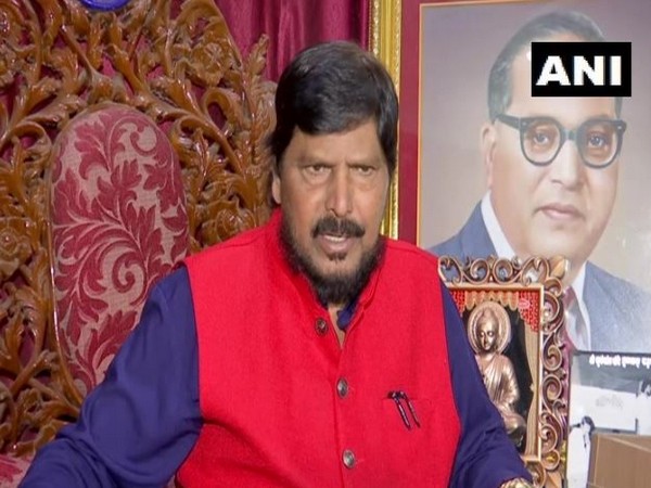 Union Minister and Republican Party of India (RPI) President Ramdas Athawale while speaking to the reporters on Sunday (Photo/ANI)