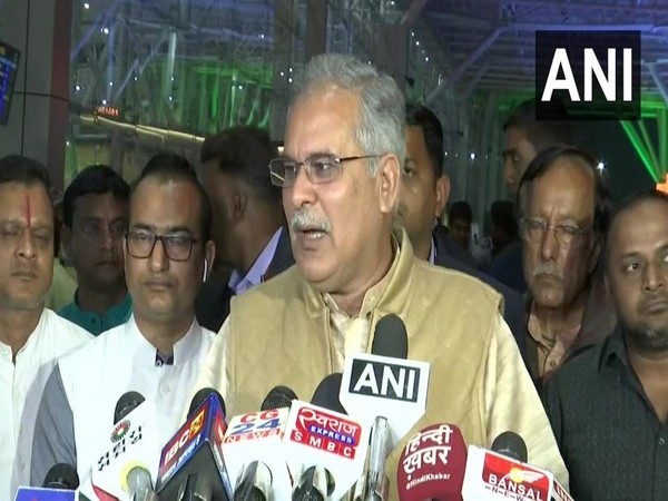 Chhattisgarh Chief Minister Bhupesh Baghel while speaking to the reporters in Ranchi on Thursday (Photo/ANI)