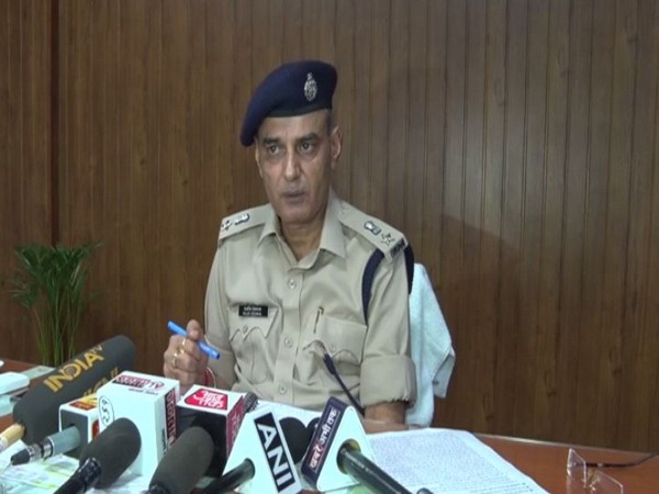 Deputy Commissioner of Police (DCP) (Crime), Gurugram, Rajeev Deswal while speaking to the reporters. (Photo/ANI)
