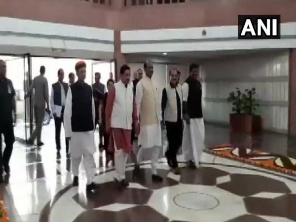 Lok Sabha Speaker Om Birla along with Union Parliamentary Affairs Minister Pralhad Joshi and other leaders (Photo/ANI)