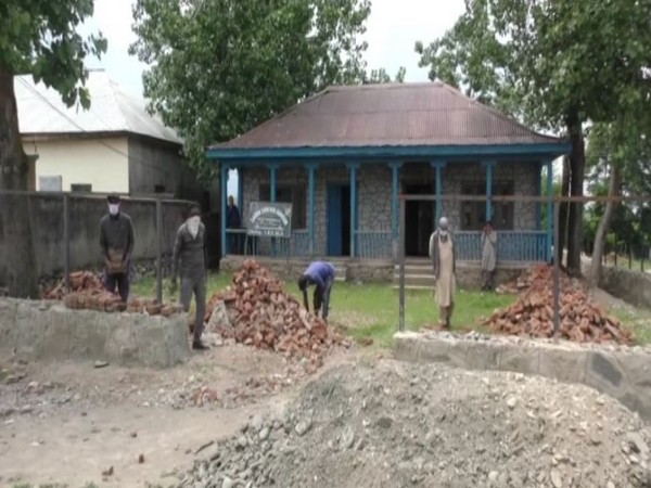 Construction work begins in Jammu and Kashmir. [Photo/ANI ]