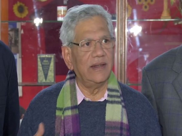 CPI(M) general secretary Sitaram Yechury speaking to media in News Delhi on Monday. (Photo/ANI)