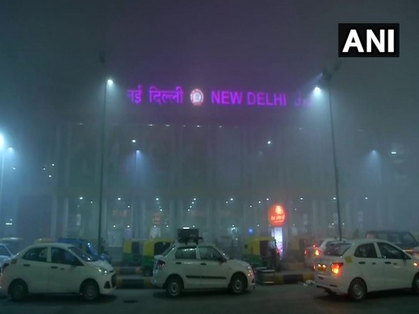 A layer of fog engulfed New Delhi Railway Station on Monday morning (Photo/ANI)