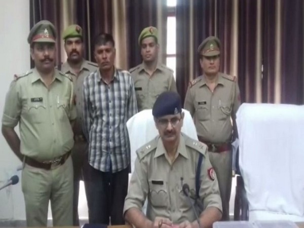 Hasanpur Kotwali police, Amroha district arrested a man for posing as a fake sub-inspector. (Photo/ANI)