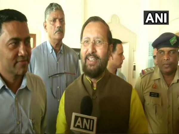 Union Minister Prakash Javadekar speaking to ANI in Panaji in  Goa on Wednesday.