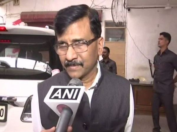 Shiv Sena leader Sanjay Raut speaking to ANI on Monday in Mumbai. Photo/ANI