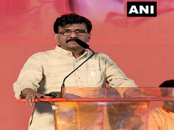 Senior Shiv Sena leader Sanjay Raut while speaking at Shiv Sena's Dussehra rally on Tuesday. (Photo/ANI)