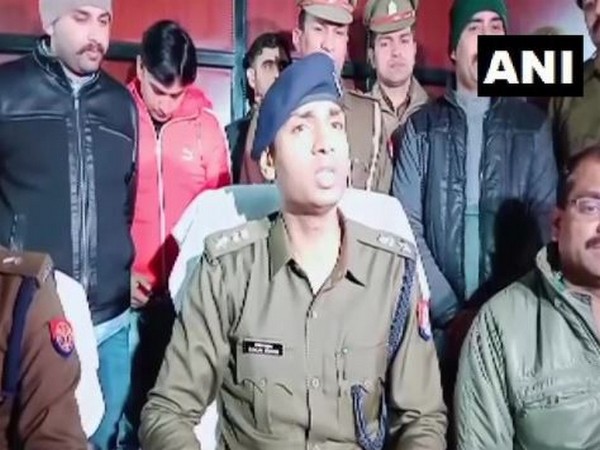 Sanjiv Suman, Superintendent of Police (SP), Hapur, while speaking to reporters on Sunday (Photo/ANI)