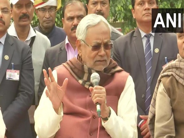 Bihar Chief Minister and JD(U) leader Nitish Kumar while speaking to reporters in Patna on Tuesday. Photo/ANI