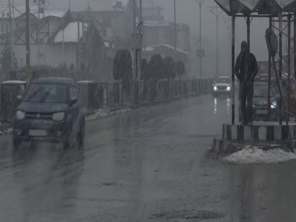 Srinagar received snowfall on Saturday (Photo/ANI)