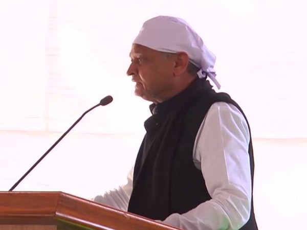 Rajasthan Chief Minister Ashok Gehlot addressing an event in Jaipur on Wednesday (Photo/ANI)