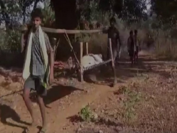 Medical staff carries tribal patients on cot for kilometres on foot in case of an emergency situation (Photo/ANI)