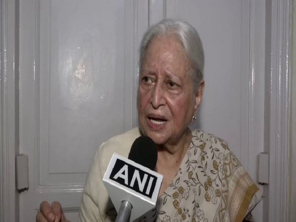 Veteran Congress leader Mohsina Kidwai while speaking to ANI. Photo/ANI