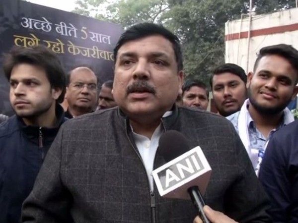 Aam Aadmi Party (AAP) MP Sanjay Singh while speaking to ANI on Sunday in New Delhi.  Photo/ANI