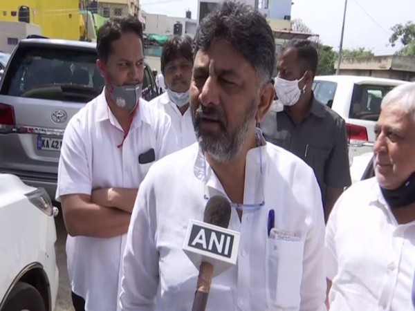 Karnataka Pradesh Congress Committee (KPCC) chief DK Shivakumar speaking to ANI on Monday. (Photo/ANI)