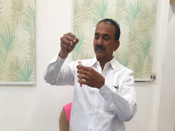 Telangana Health Minister Eatala Rajendra inspecting PPE on Wednesday (Photo/ANI)