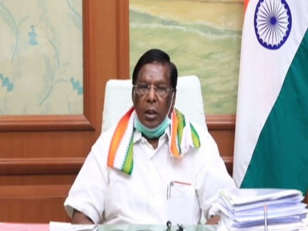 Puducherry Chief Minister Velu Narayanasamy during the cabinet meeting (Photo/ANI)