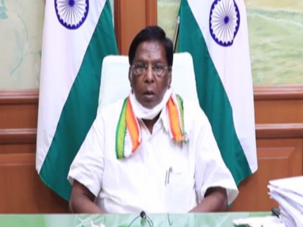 Puducherry Chief Minister Velu Narayanasamy during the cabinet meeting (Photo/ANI)