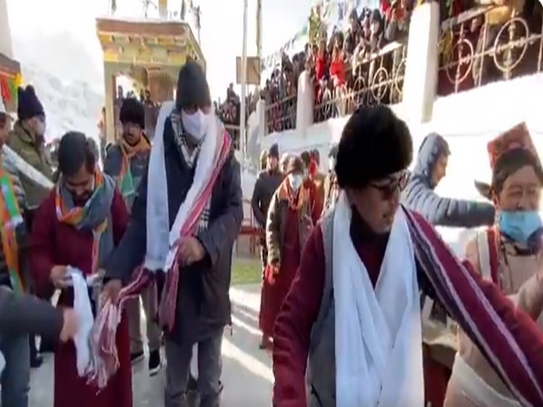 Prahlad Patel at Kargil's Mulbekh Monastery (Pic Credit:  Ministry of Culture Twitter)