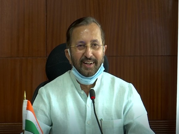 Union Minister Prakash Javadekar speaking to reporters on Friday (Photo/ANI)