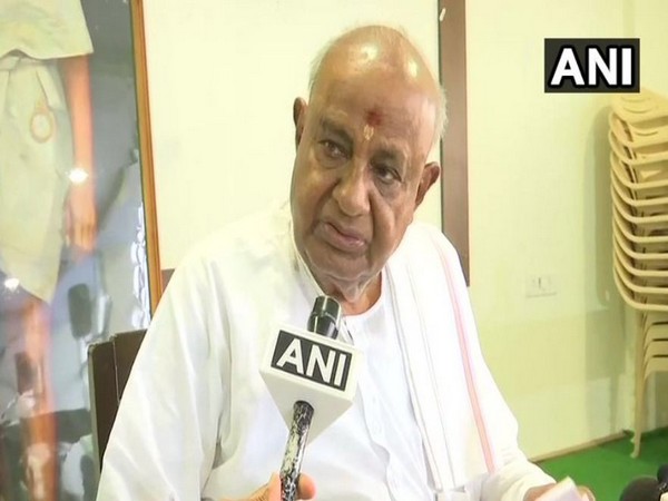 JDS supremo HD Deve Gowda while speaking to ANI on Tuesday (Photo/ANI)
