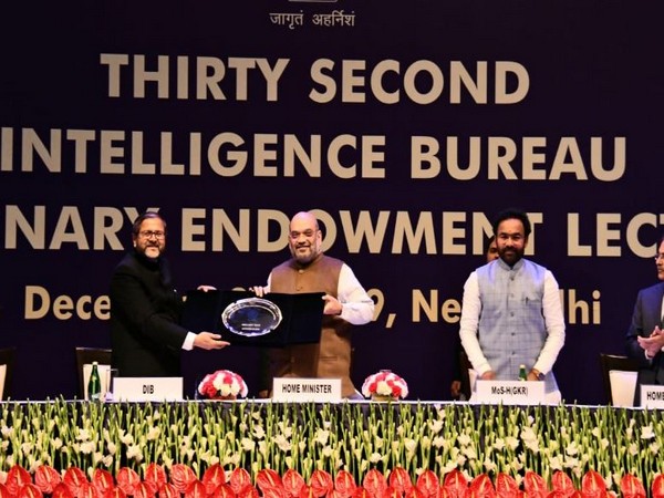Union Home Minister Amit Shah at event in New Delhi where he delivered 32nd Intelligence Bureau (IB) Centenary Endowment Lecture (Photo/Twitter/Ministry of Home Affairs Spokesperson)