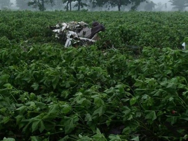 Visual from the crash site in Telangana. Photo/ANI