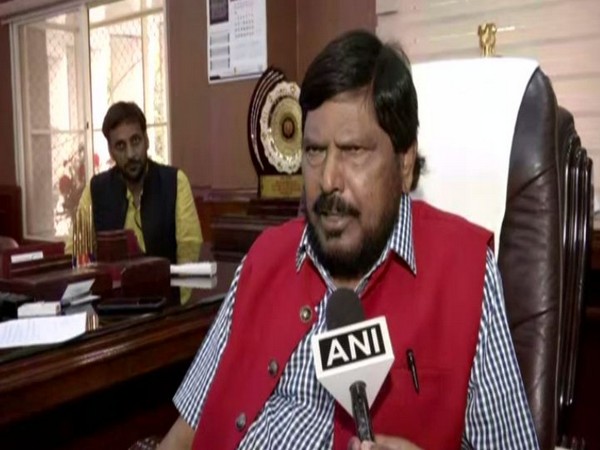 Union Minister Ramdas Athawale speaking to ANI in New Delhi on Tuesday. (Photo/ANI)