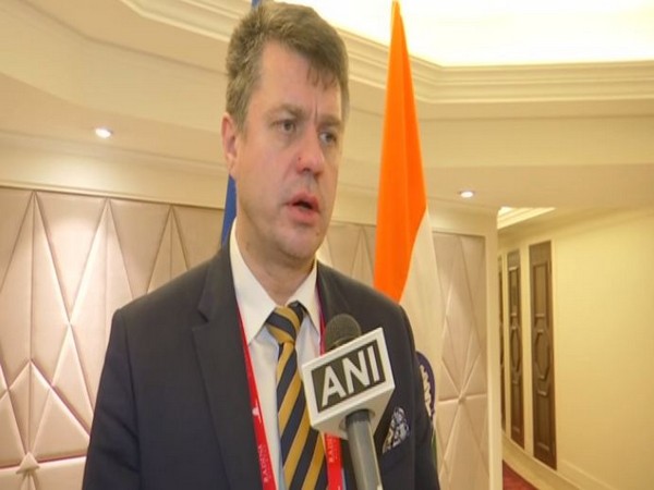 Estonia Foreign Minister Urmas Reinsalu talking to ANI in New Delhi on Wednesday. Photo/ANI