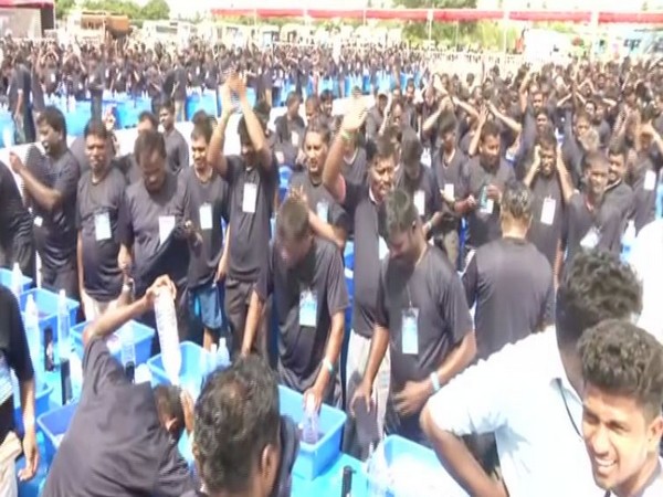 People attempting Guinness World Records in Chennai. Photo/ANI