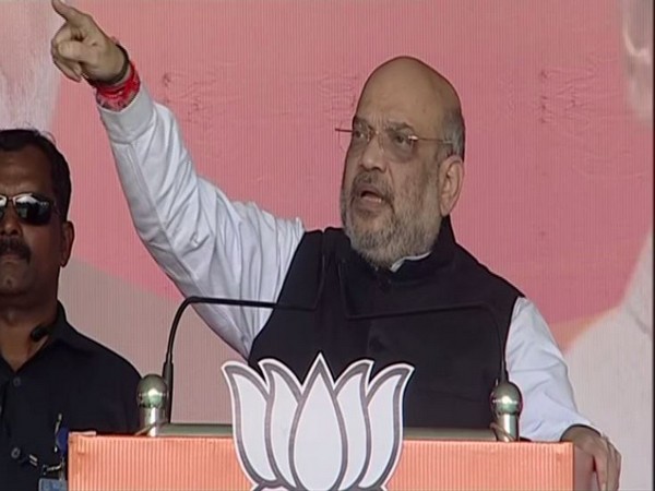 Union Home Minister Amit Shah addressing a rally in Jharkhand's Pakur district (Photo/ANI)