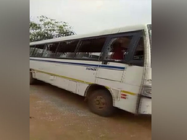 A bus crashed into electric pole near Nawada (Photo/ANI)