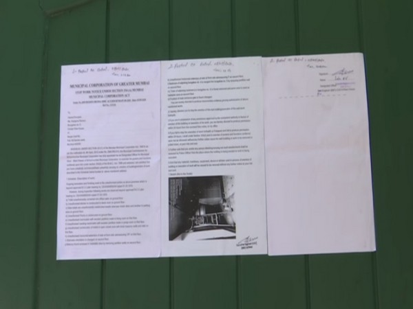 Brihanmumbai Municipal Corporation (BMC) on Tuesday put up a notice outside actor Kangana Ranaut's office (Photo/ANI)