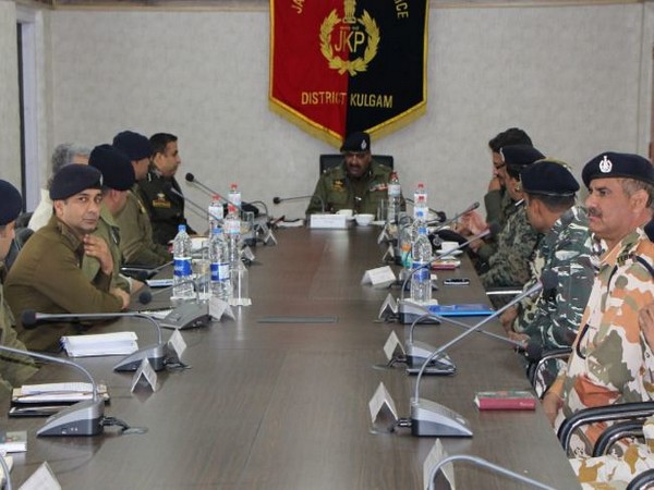 Director General of Police (DGP) Dilbag Singh while reviewing the security scenario in the districts (Photo/ANI)