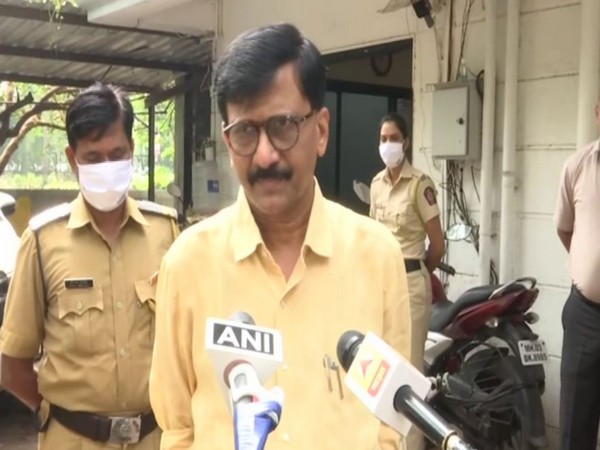 Shiv Sena MP Sanjay Raut speaking to the reporters on Friday (Photo/ANI)