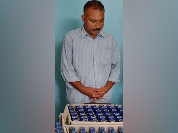 Assam Excise Department suspended a constable of the department, Mantu Kumar Bora after he was allegedly found involved in illegal transportation of liquor. (Photo/ANI)