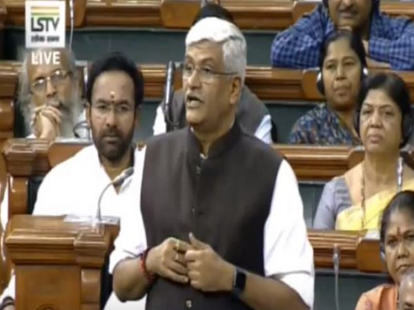 Jal Shakti Minister Gajendra Singh Shekhawat speaking at Lok Sabha on Thursday. (Photo Credits: LSTV)