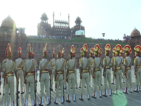 Security force personnel take part in full dress rehearsal for Independence Day at Red Fort. Photo/ANI
