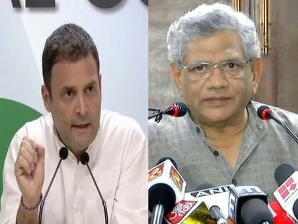 Congress president Rahul Gandhi and CPM leader Sitaram Yechury (File photo)