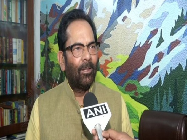 BJP leader Mukhtar Abbas Naqvi speaking to ANI on Thursday. Photo/ANI