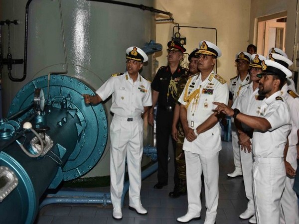 Admiral Aurangzeb Chowdhury, Chief of Naval Staff (CNS) Bangladesh Navy in Visakhapatnam on Wednesday (Photo/ANI)