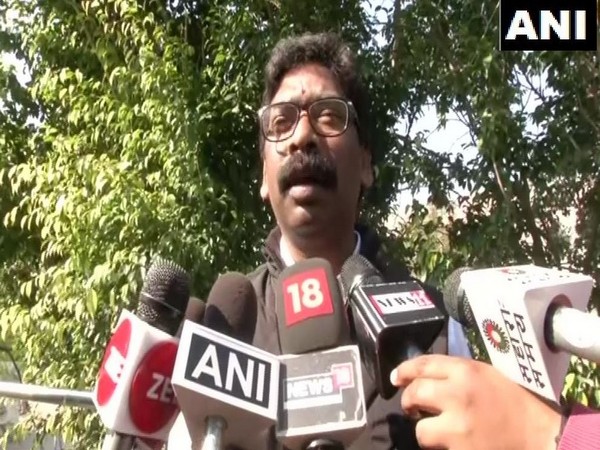 Chief Minister of Jharkhand Hemant Soren while speaking to reporters in New Delhi on Saturday after meeting Prime Minister Narendra Modi. (Photo/ANI)